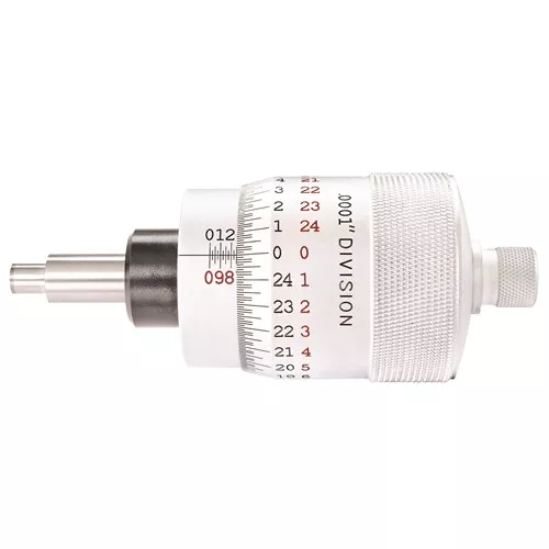 0 – 1” Mechanical Direct Reading Micrometer Heads Plain Thimble +/-.00005” Accuracy