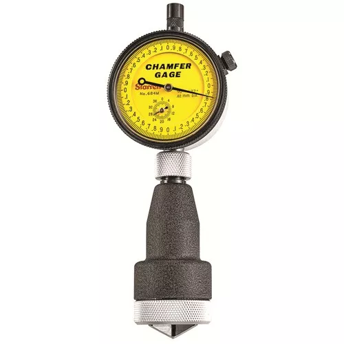 0 – 25mm Metric Reading Dial Indicator Internal Chamfer Gage Yellow Dial – 90-127 Degrees