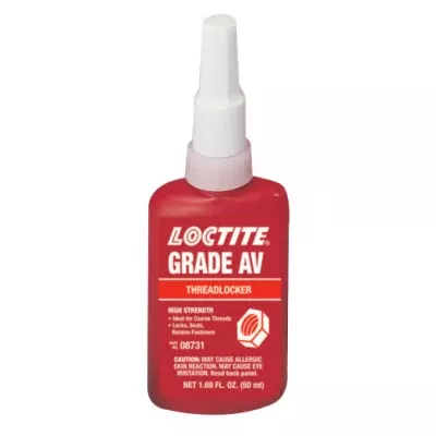 087 Grade AV Threadlocker, 50 mL, 1 in Thread, Red 442-195898