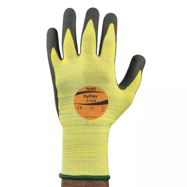 11-423 Heat Resistant Gloves with High Visibility, Size 10, Yellow/Black 012-11-423-10