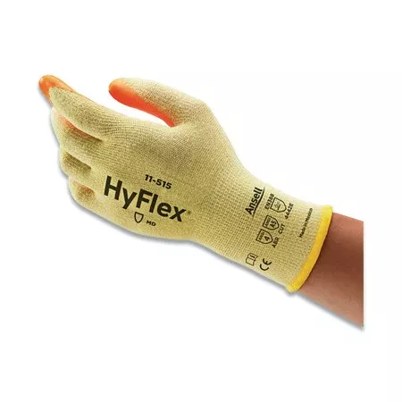 11-515 Cut Resistant Gloves with High Visibility, Nitrile Coated, Size 11, Orange/Yellow 012-11-515-11