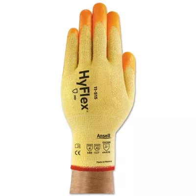 11-515 Cut Resistant Gloves with High Visibility, Nitrile Coated, Size 8, Orange 012-11-515-8