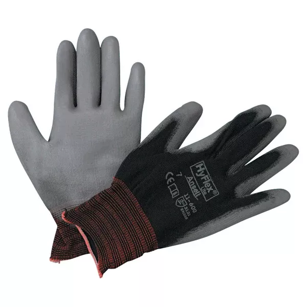 11-600 Palm-Coated Gloves, Size 7, Black 012-11-600-7-BK