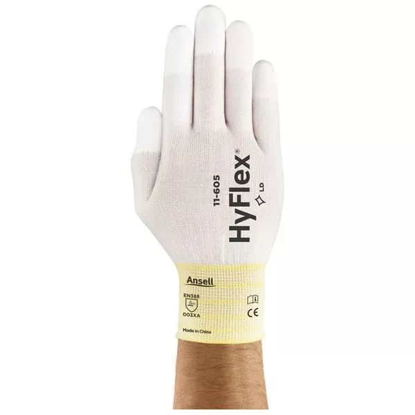 11-605 Fingertip-Coated Gloves, Size 6, White 012-11-605-6