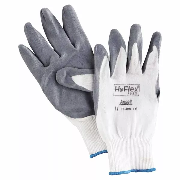 11-800 Nitrile Foam Palm Coated Gloves, Size 11, Gray/White 012-11-800-11