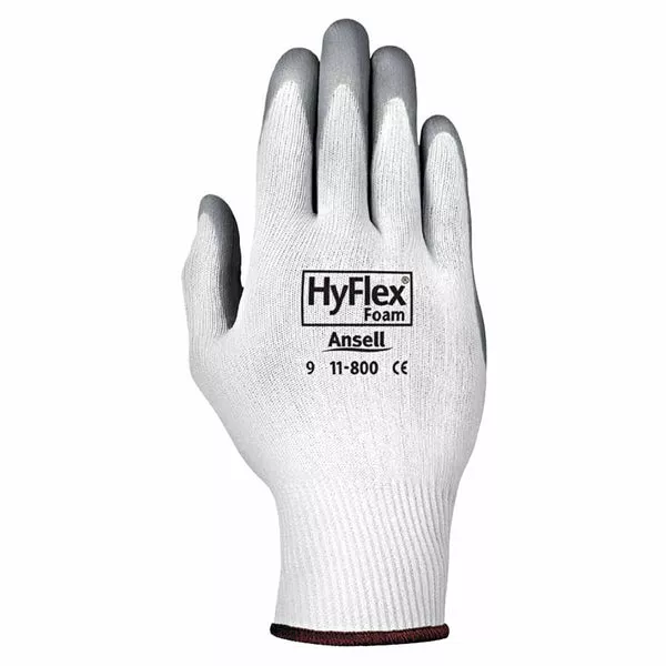 11-800 Nitrile Foam Palm Coated Gloves, Size 8, Gray/White 012-11-800-8