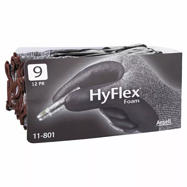 11-801 Nitrile Foam Palm Coated Gloves, 9, Black/Gray, Nitrile Foam Palm Coated 012-11-801-9