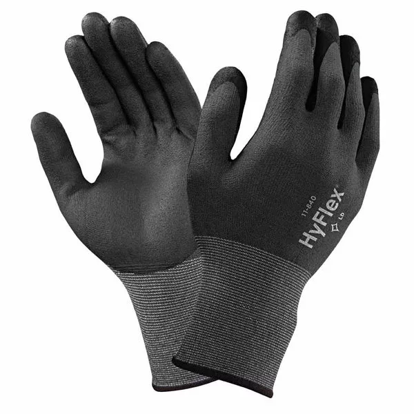 11-840 Nitrile Foam Palm Coated Gloves, Size 10, Black 012-11-840-10