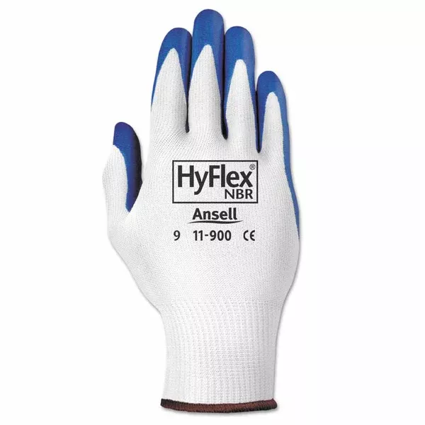 11-900 NBR Gloves, 7, Blue/White 012-11-900-7