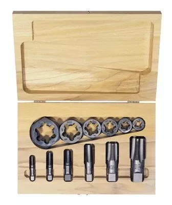 12-pc Hexagon Re-threading Die Sets (HCS) & (HSS) 585-1920