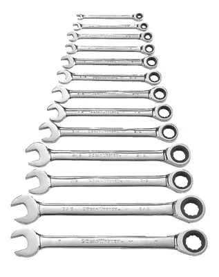 13 Pc Combination Ratcheting Wrench Set, Inch 329-9312