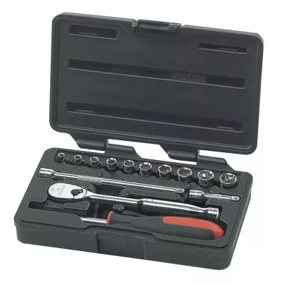 14 Piece Surface Drive Socket Sets With 84 Tooth Ratchet, 1/4 in, Metric 329-80326