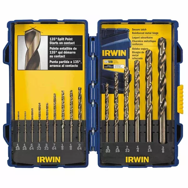 15-Pc Cobalt Set, 1/16 in to 3/8 in Cut Diameter 585-316015