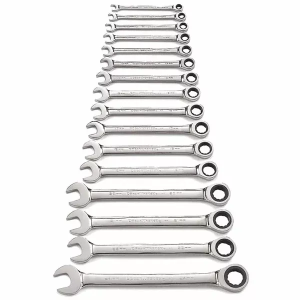 16 Pc. Combination Ratcheting Wrench Sets, Metric 329-9416