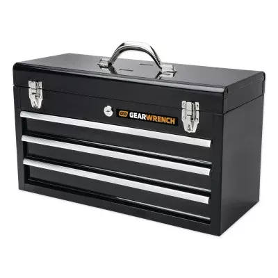 20 in Steel Tool Box, 3 Drawers, 2040 in?, Black/Silver 329-83151