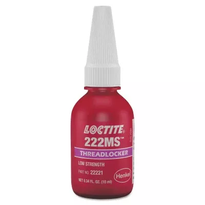 222MS Threadlocker, Low Strength/Small Screw, 10 mL, 1/4 in dia or Smaller, Purple 442-135333