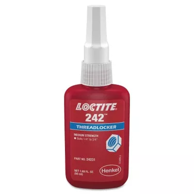 242 Threadlocker, Medium Strength, 50 mL, 1/4 in to 3/4 in Thread, Blue 442-135355