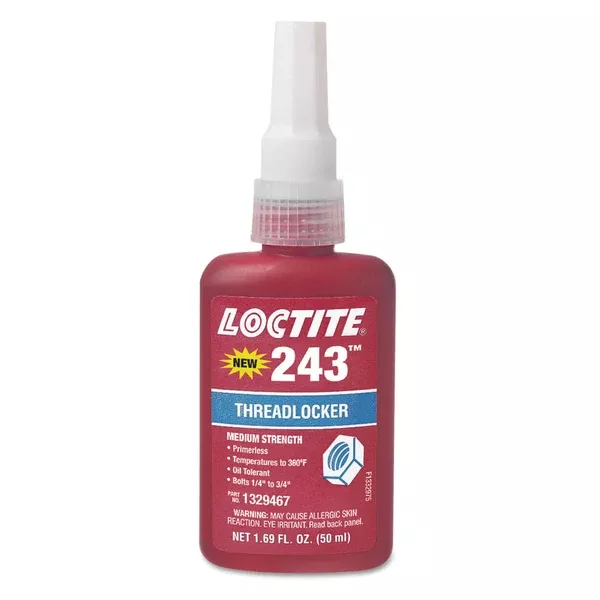 243 Medium-Strength Primerless Threadlocker, 50 mL, 1/4 in to 3/4 in dia, Blue 442-1329467