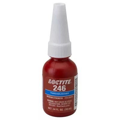 246 Threadlocker, Medium Strength/High Temperature, 10 mL, 1/4 in to 3/4 in Thread, Blue 442-196508