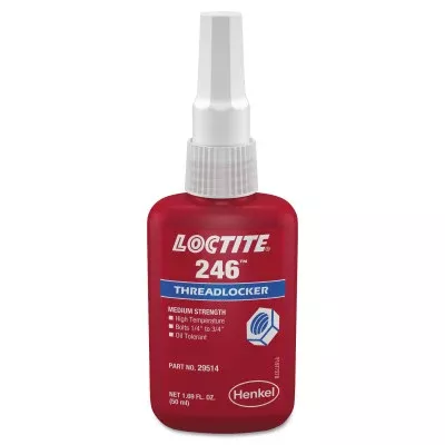 246 Threadlocker, Medium Strength/High Temperature, 50 mL, 1/4 in to 3/4 in Thread, Blue 442-234172