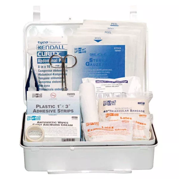 25 Person Industrial First Aid Kit, Weatherproof Plastic Case, Wall Mount 579-6084