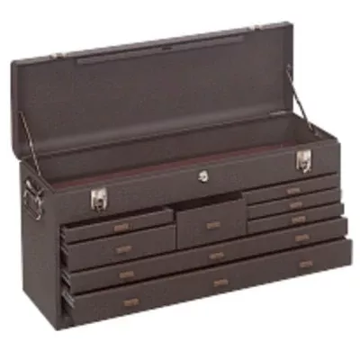 26 in Machinists' Top Chest, 26-3/4 in W x 8-1/2 in D x 13-5/8 in H, 2,219 in?, Brown Wrinkle, 8-Drawers 444-526B