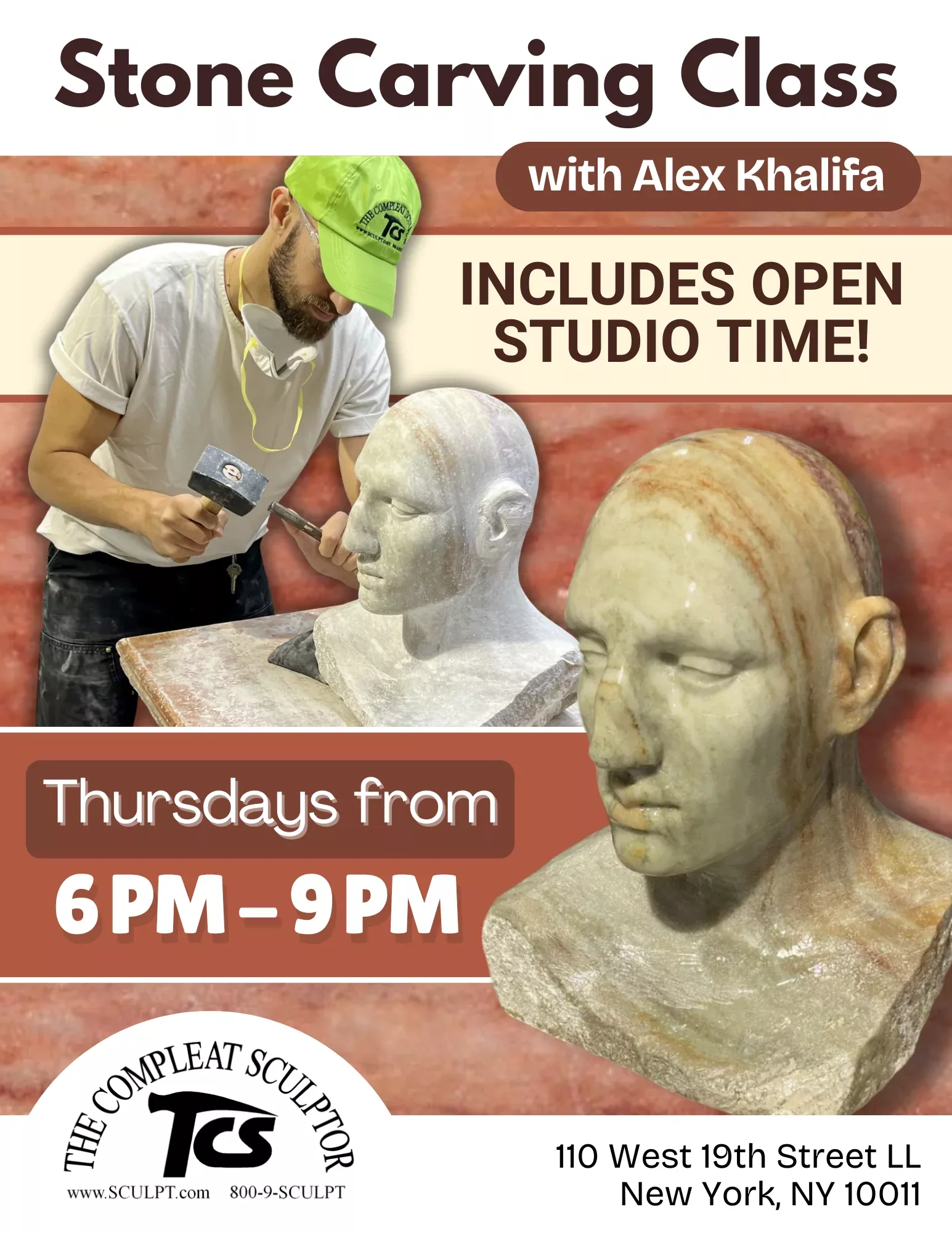 260903 Stone Carving Class THURSDAYS 6:00-9:00pm September 2026