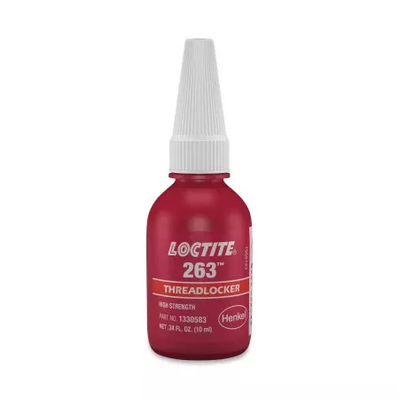 263 High Strength Red Threadlocker, 10 mL, 1 in Thread, Bottle 442-1330583