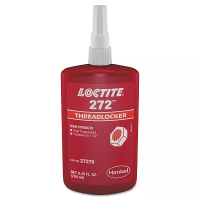 272 Threadlocker, High Temp/High Strength, 250 mL, Up to 1-1/2 in Thread, Red 442-195542