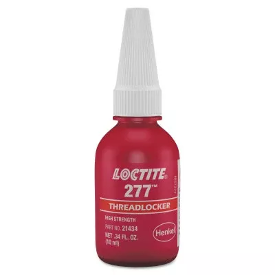 277 High-Strength Threadlocker, 10 mL, 7/8 in dia or Smaller, Red 442-231089