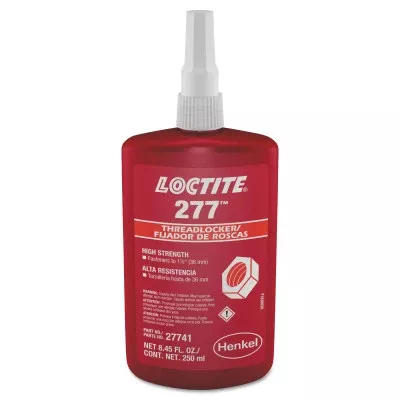 277 High-Strength Threadlocker, 250 mL, 7/8 in dia or Smaller, Red 442-88449
