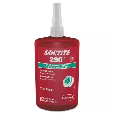 290 Medium-Strength Wicking Grade Threadlocker, 250 mL, 1/2 in dia or Smaller, Green 442-135393