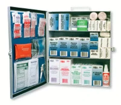 3-Shelf Industrial First Aid Station, Steel Case, Wall Mount 579-6155