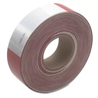 3M 7000004885 Diamond Grade Conspicuity Marking 983 Series, Red/White, 2 in W x 150 ft L Roll, 983-326 Alternating 6 in