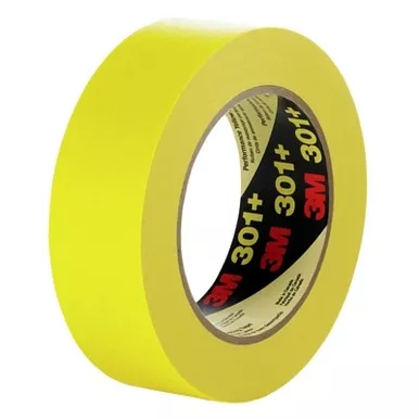 3M 7000124892 Performance Yellow Masking Tape 301+, 72 mm x 55 m x 6.3 mil, Yellow