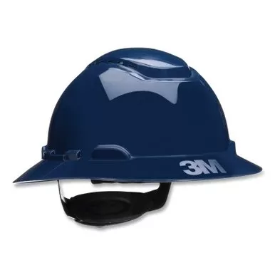 3M 7100240036 SecureFit Pressure Diffusion Ratchet Suspension w/UVicator Hard Hats and Caps, Full Brim, Vented, Navy Blue