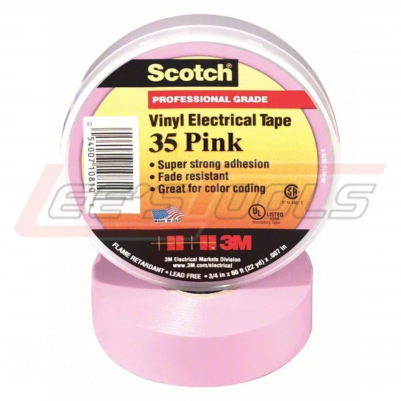 3M35-PINKScotch Vinyl Color Coding Electrical Tape 35, 3/4 in x 66 ft, Pink, 10 rolls/carton, 100 rolls/Case