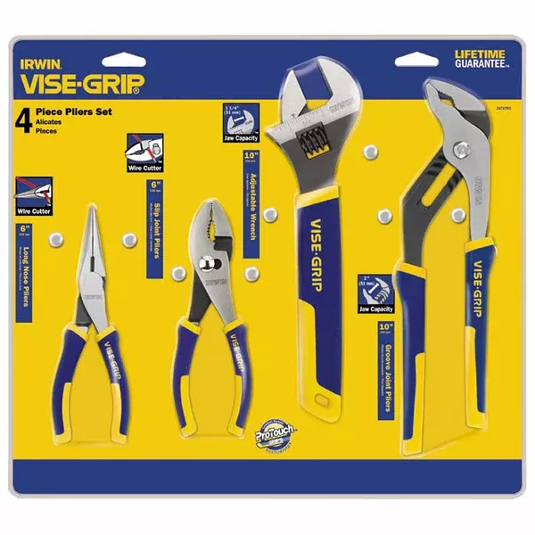 4-pc ProPlier Sets, 6in Long Nose/6in Slip Joint/10in Pliers/Tray 586-2078705
