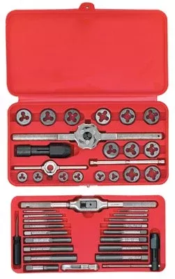 41-Pc Machine Screw/Fractional Tap and Hex Die Set 585-24606