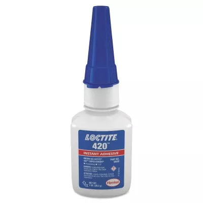 420 Super Bonder Instant Adhesive, Wicking Type, 1 oz, Bottle, Clear 442-135455