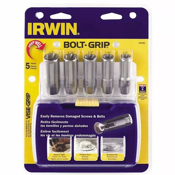 5-pc BOLT-GRIP Deep Well Sets, 3/8 in Drive, Carbon Steel 585-3094001