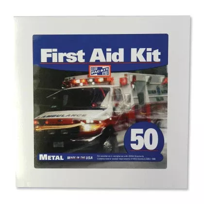 50 Person ANSI Plus First Aid Kit, Steel Case 579-6120