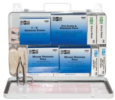 50 Person Industrial First Aid Kits, Weatherproof Steel Case 579-6450