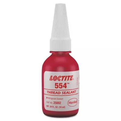 554 Thread Sealant, Refrigerant Sealant, 10 mL Bottle, Red 442-231643