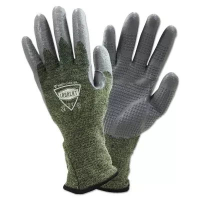 6100 Coated Welding Gloves, FR Silicone, X-Large, Gray/Green 813-6100/XL
