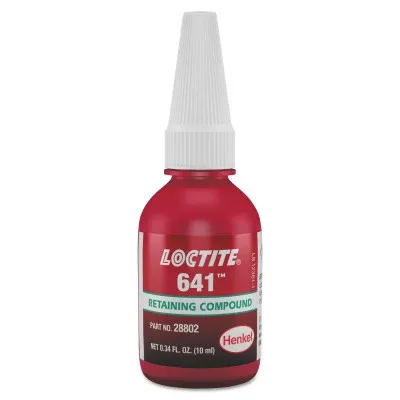 641 Retaining Compound, Controlled Strength, 10 mL Bottle, Yellow, 1,700 psi 442-233546