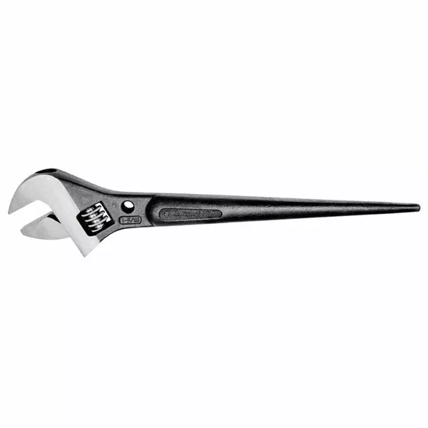 Adjustable-Head Construction Wrench, Spud, 11 in L, 1-5/16 in Jaw Opening, Black Oxide 409-3227
