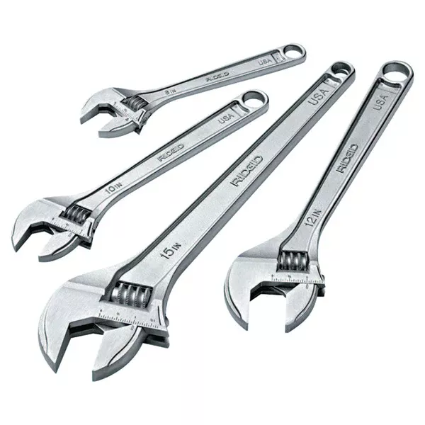 Adjustable Wrenches, 10 in Long, 1 1/8 in Opening, Cobalt Plated 632-86912