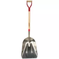 Aluminum Scoops, 19.75 x 15.25 Blade, 36 in White Ash Steel D-Grip 760-53173