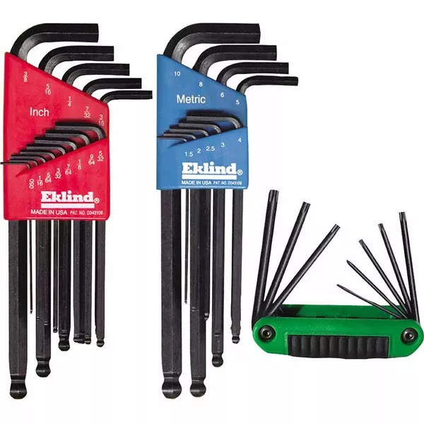 Ball-Hex-L & Torx Sets, 22 per set, Hex Ball/Torx Tip, Inch/Metric/Torx, T6-T25 269-13282